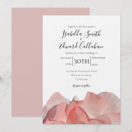 Elegant Coral Pink Rose Blumenzwiebeleinladung Einladung
