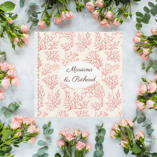 Elegant Coral Reef Wedding Guest Book Notizbuch