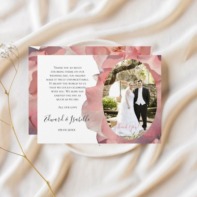Élégant Coral rose Merci de photo florale (Créateur téléchargé)