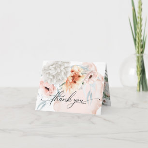 Elegant Coral Watercolor Floral Vielen Dank Dankeskarte