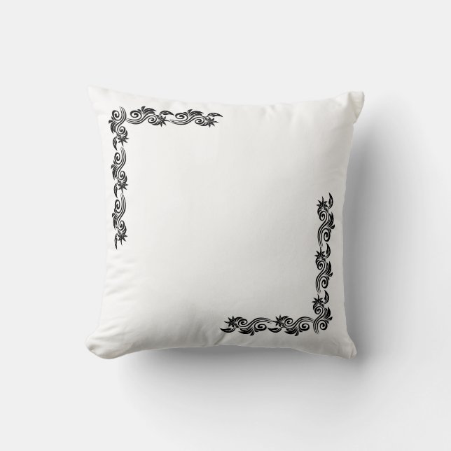 Elegant Corner Design Square Pillow |Customizable  Kissen (Vorderseite)