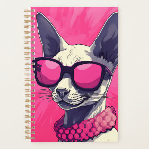 Elegant Cornish Rex Cat Pink Planer