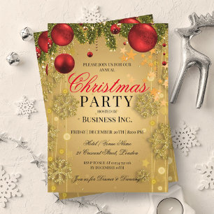 ELEGANT Corporate Gold Winter Glam Weihnachts-Part Einladung