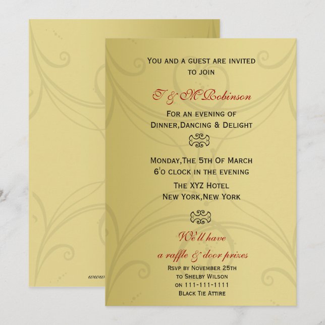 Elégant Corporate Party Invitation (Devant / Derrière)