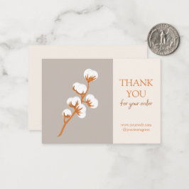 Elegant Cotton Branch "Danke für Ihre Bestellung" Mitteilungskarte