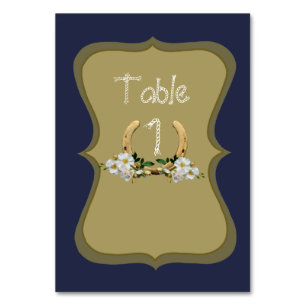 Elegant Country Style Navy und Gold Tischnummer