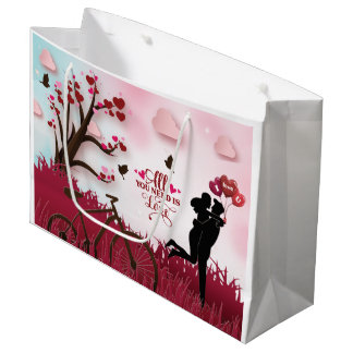 Elegant Couple Lover Valentine's Day Große Geschenktüte