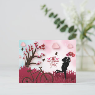 Elegant Couple Lover Valentine's Day Postkarte