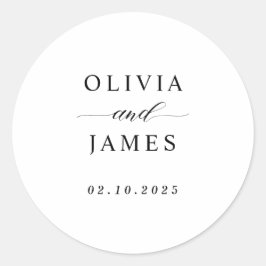 Elegant Couple Names Typografy Script Wedding Runder Aufkleber