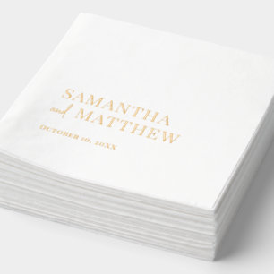 Elegant Couple Names Wedding Servietten Mit Folie