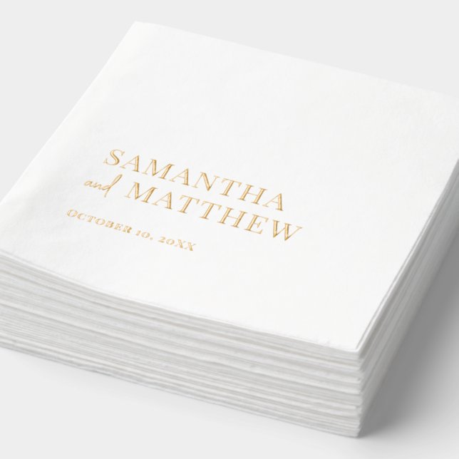 Elegant Couple Names Wedding Servietten Mit Folie (Ausschnitt)