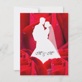 elegant couple red roses einladung