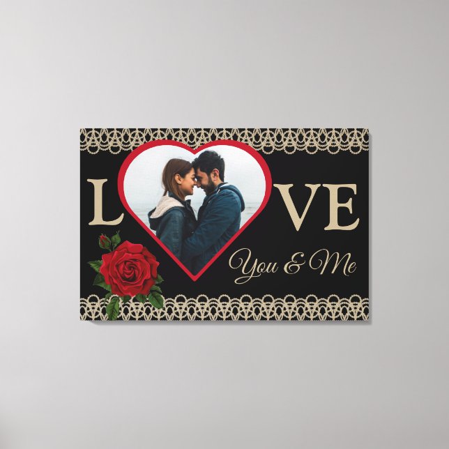 Elegant Couple's Liebe You & Me Stretched Leinwand (Vorderseite)