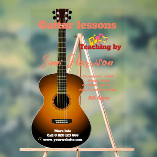 Élégant cours de guitare transparente Signal acryl