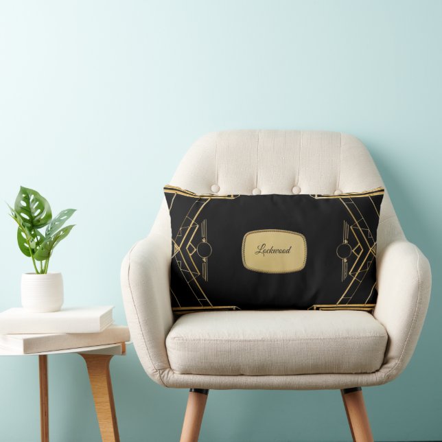 Élégant Coussin Art Déco Gatsby Throw Lumbar (Chaise)