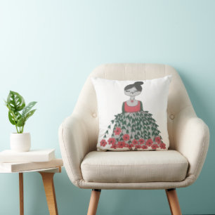 Élégant Coussin de broderie de Chitrali