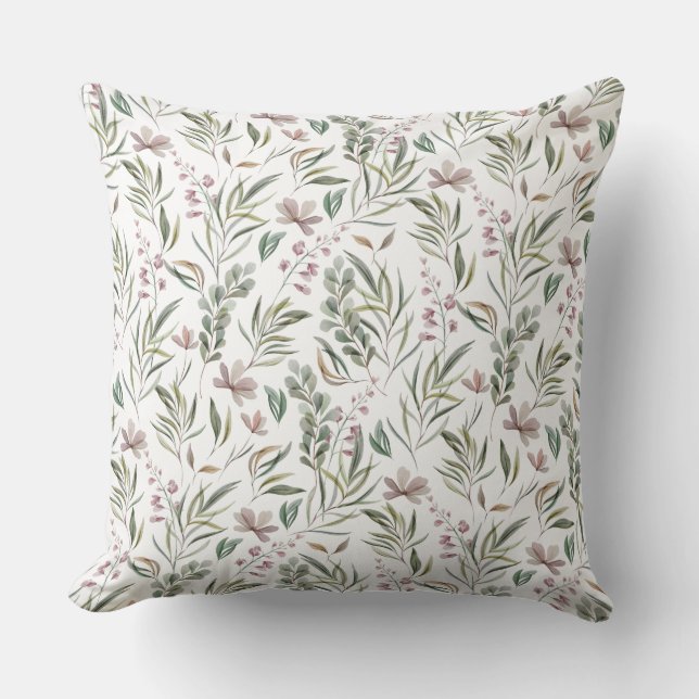 Élégant Coussin de Jet Botanique (Recto)