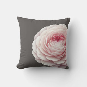 Élégant Coussin de Jeté à Fleurs en Charbon Chaud 