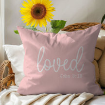 Élégant Coussin de Jeté avec Citation Rose Pâle Ai
