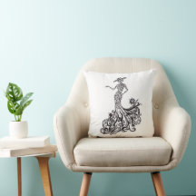 Élégant Coussin de Jeté de Mode Dame Silhouette Li