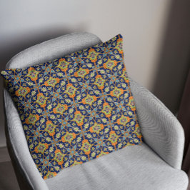 Élégant Coussin de MoJo américain orange bleu mari