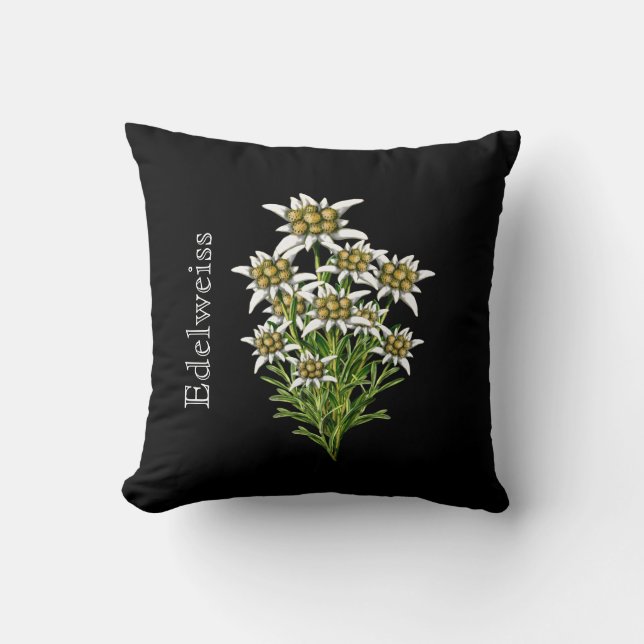Élégant Coussin floral Edelweiss (Recto)