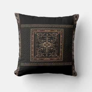 Élégant Coussin noir et bronze