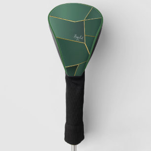 Élégant couvre-club de golf géométrique vert sauge
