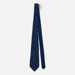 Élégant cravate à motif allumettes bleu marine et