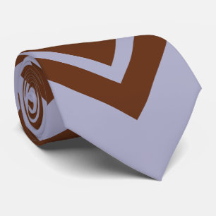 Élégant cravate à motif chevron marron et bleu