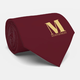 Élégant Cravate de Mariage Monogramme + Nom