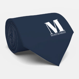 Élégant Cravate de Mariage Monogramme + Nom