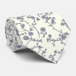 Elégant cravate floral blanc