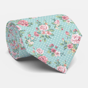 Élégant Cravate Motif Rose de printemps