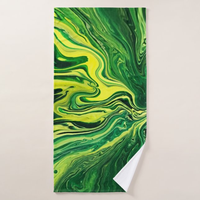 Elégant Crazy Agate 5 - Vert Jaune (Serviette de bain)