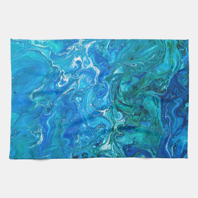 Elegant Crazy Lace Agate 2 - Blue Aqua Geschirrtuch (Horizontal)