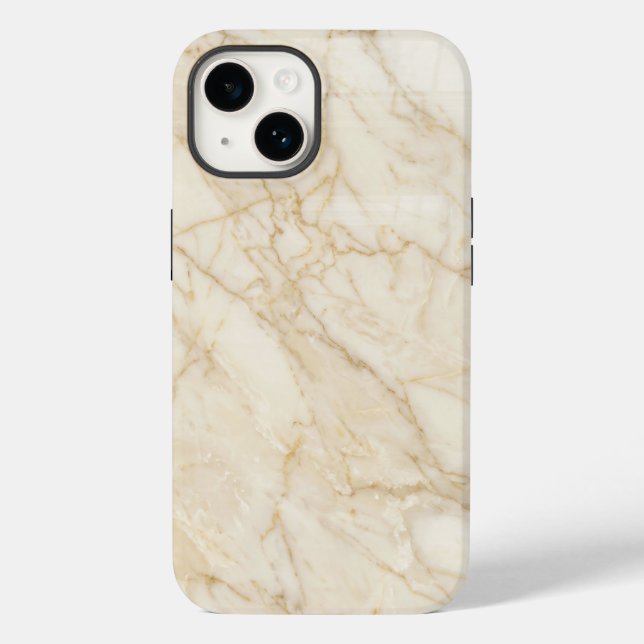 Elegant Cream and Gold Marble iPhone Case (Rückseite)