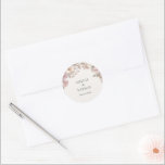 Elegant Cream Dusty Pink Magnolia Floral Wedding Runder Aufkleber<br><div class="desc">Elegant wedding sticker featuring Dusty Pink and Cream Magnolia watercolor florals in a soft, romantic style. Perfect for sealing envelopes, favor bags, or gift boxes, this floral sticker coordinates beautifully with matching invitations, RSVP cards, menus, and thank-you cards from the same stationery suite. Personalize with your initials, wedding date, or...</div>
