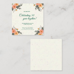 Elegant Cream Floral 50 Jahre Jubiläum Begleitkarte