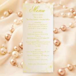 Elegant Cream Ivory and Gold Wedding Menu Card Menükarte