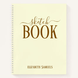 Elegant Cream Sketch Book with name gift for her Notizbuch