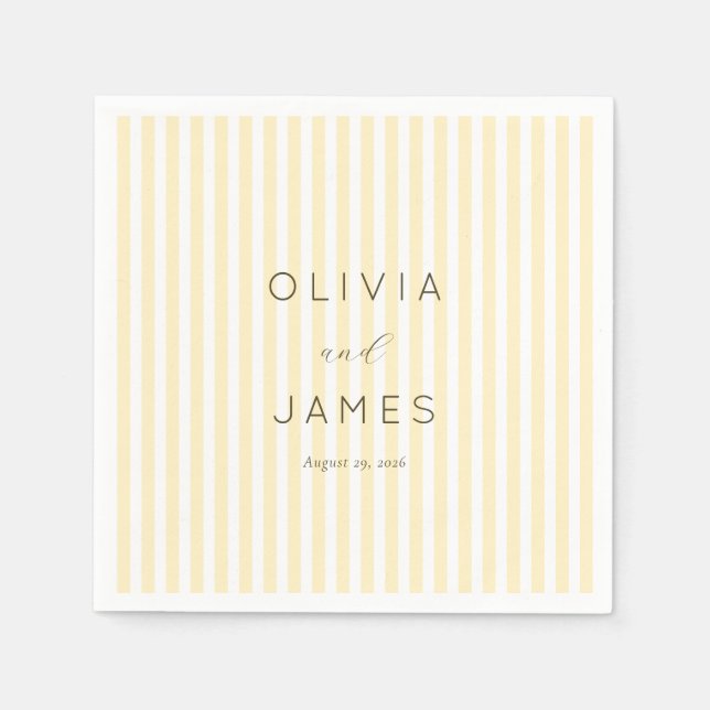 Elegant Cream Stripes Serviette (Vorderseite)