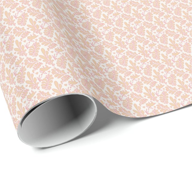 Elegant Cream White Floral Cupid Valentine’s Day Geschenkpapier (Rolleneckpunkt)