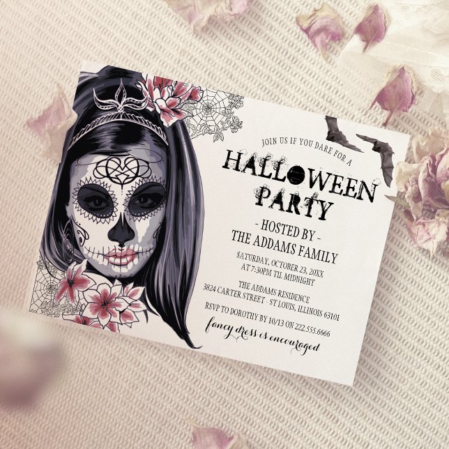 Elegant Creepy Masked Lady | HALLOWEEN-PARTY Einladung (Von Creator hochgeladen)