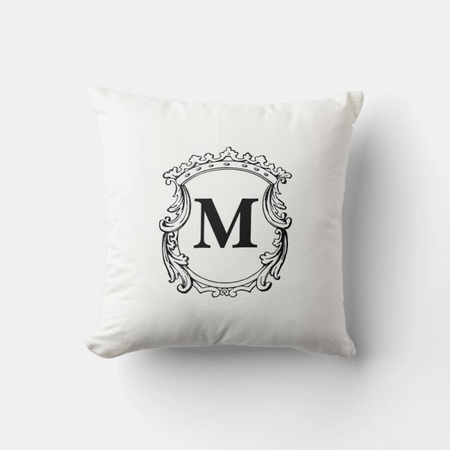Elegant Crest Custom Monogram  Kissen (Vorderseite)