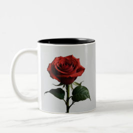 Elegant Crimson Rose Zweifarbige Tasse