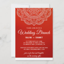 Elegant Crimson White Paisley Wedding Brunch