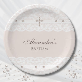 Elegant Cross Christening Christian Baptism Pappteller