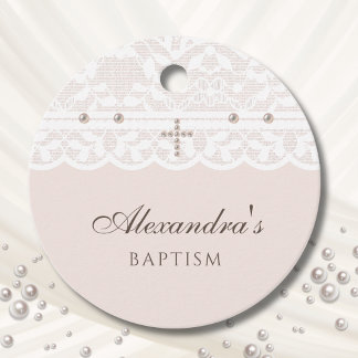 Elegant Cross Christian Baptism Thank You  Geschenkanhänger