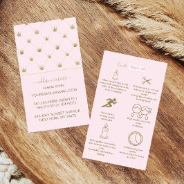 Elegant Crown Blush Luxury Candle Care Visitenkarte